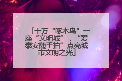 十万“啄木鸟”一座“文明城”，“爱泰安随手拍”点亮城市文明之光