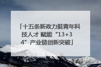十五条新政力挺青年科技人才 赋能“13+34”产业链创新突破