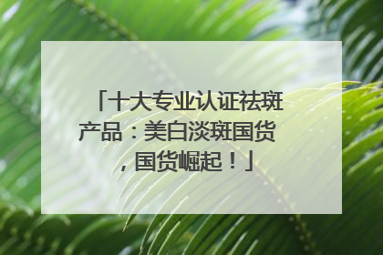 十大专业认证祛斑产品：美白淡斑国货，国货崛起！