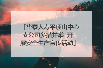 华泰人寿平顶山中心支公司多措并举  开展安全生产宣传活动