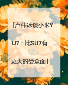 卢伟冰谈小米YU7：比SU7有更大的受众面