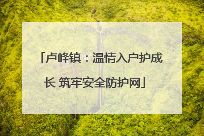 卢峰镇：温情入户护成长 筑牢安全防护网