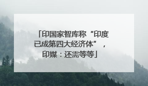 印国家智库称“印度已成第四大经济体”，印媒：还需等等