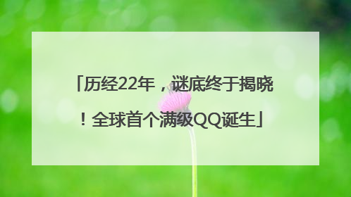 历经22年，谜底终于揭晓！全球首个满级QQ诞生