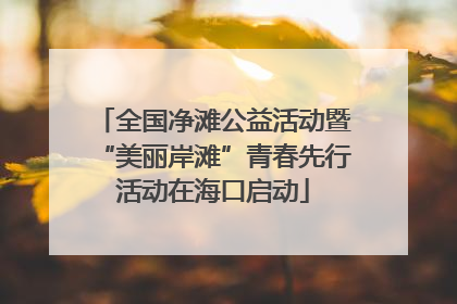 全国净滩公益活动暨“美丽岸滩”青春先行活动在海口启动