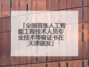 全国首张人工智能工程技术人员专业技术等级证书在天津颁发
