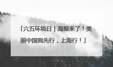 六五环境日｜海报来了！美丽中国我先行，上海行！