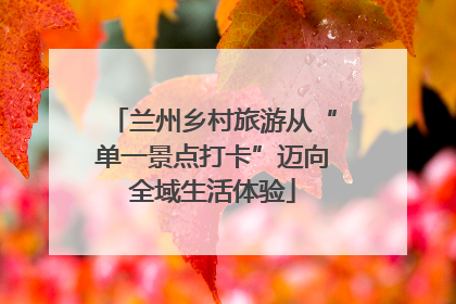 兰州乡村旅游从“单一景点打卡”迈向全域生活体验