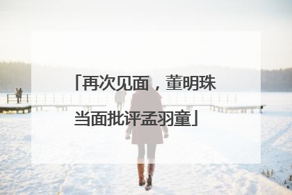 再次见面，董明珠当面批评孟羽童