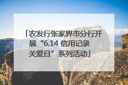 农发行张家界市分行开展“6.14 信用记录关爱日”系列活动