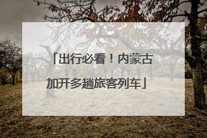 出行必看！内蒙古加开多趟旅客列车