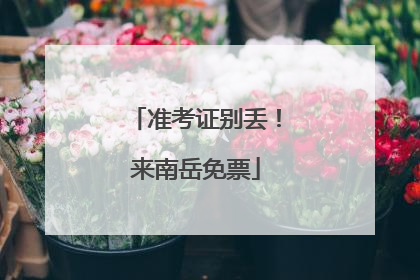 准考证别丢！来南岳免票
