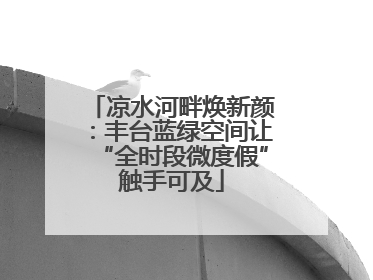 凉水河畔焕新颜：丰台蓝绿空间让“全时段微度假”触手可及