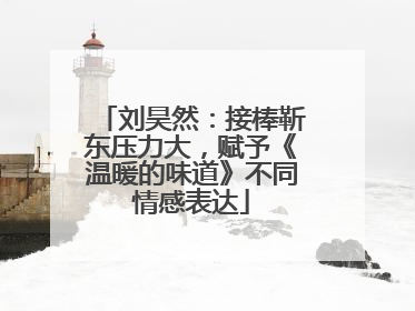 刘昊然：接棒靳东压力大，赋予《温暖的味道》不同情感表达