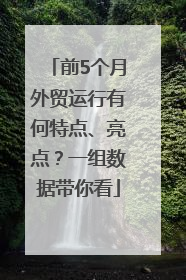 前5个月外贸运行有何特点、亮点？一组数据带你看