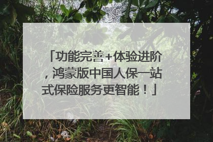 功能完善+体验进阶，鸿蒙版中国人保一站式保险服务更智能！