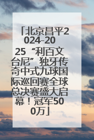 北京昌平2024-2025“利百文台尼”独牙传奇中式九球国际巡回赛全球总决赛盛大启幕！冠军500万