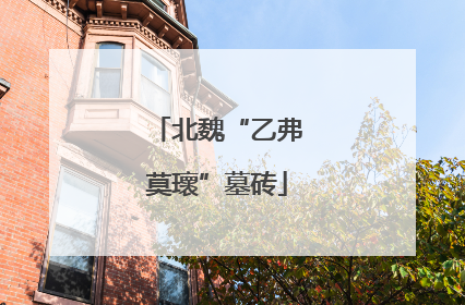 北魏“乙弗莫瓌”墓砖