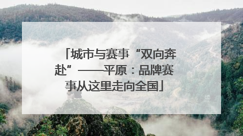 城市与赛事“双向奔赴”——平原：品牌赛事从这里走向全国