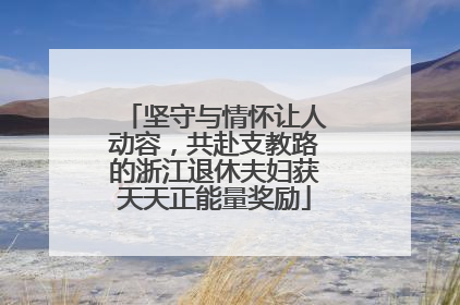 坚守与情怀让人动容，共赴支教路的浙江退休夫妇获天天正能量奖励