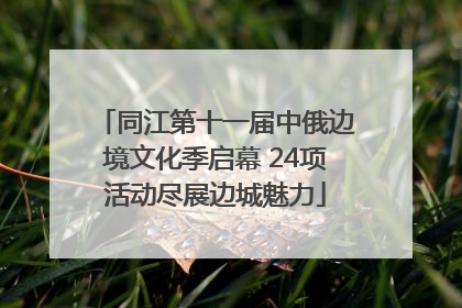 同江第十一届中俄边境文化季启幕 24项活动尽展边城魅力