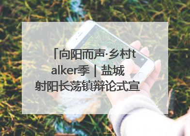 向阳而声·乡村talker季｜盐城射阳长荡镇辩论式宣讲有看头有热度