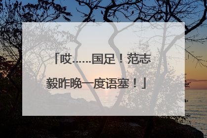 哎……国足！范志毅昨晚一度语塞！