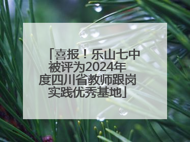 喜报！乐山七中被评为2024年度四川省教师跟岗实践优秀基地