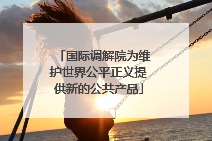 国际调解院为维护世界公平正义提供新的公共产品