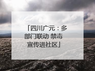 四川广元：多部门联动 禁毒宣传进社区
