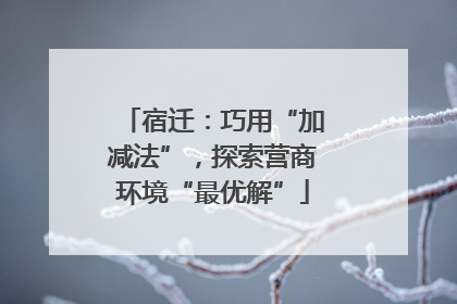宿迁：巧用“加减法”，探索营商环境“最优解”
