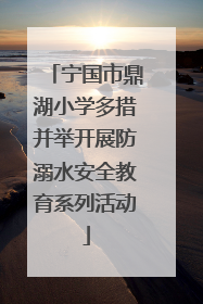宁国市鼎湖小学多措并举开展防溺水安全教育系列活动