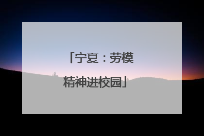 宁夏：劳模精神进校园