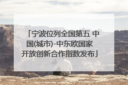 宁波位列全国第五 中国(城市)-中东欧国家开放创新合作指数发布