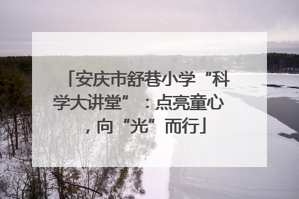 安庆市舒巷小学“科学大讲堂”：点亮童心，向“光”而行