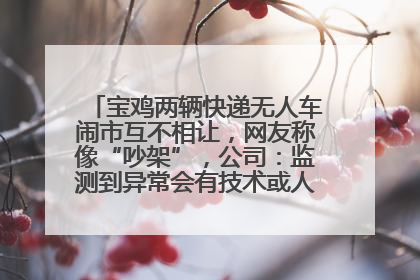 宝鸡两辆快递无人车闹市互不相让，网友称像“吵架”，公司：监测到异常会有技术或人为干预处置