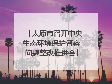 太原市召开中央生态环境保护督察问题整改推进会