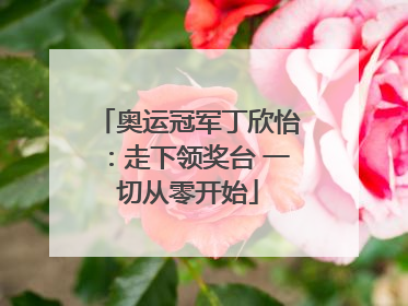 奥运冠军丁欣怡：走下领奖台 一切从零开始