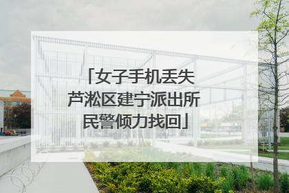 女子手机丢失 芦淞区建宁派出所民警倾力找回