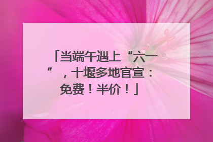 当端午遇上“六一”，十堰多地官宣：免费！半价！