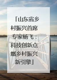 山东省乡村振兴首席专家杨飞：科技创新点燃乡村振兴新引擎