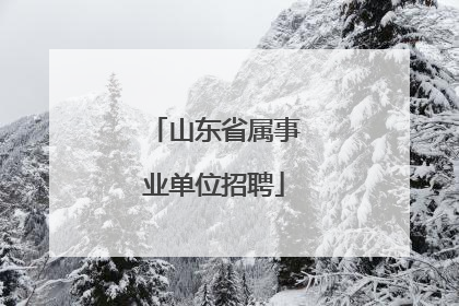 山东省属事业单位招聘