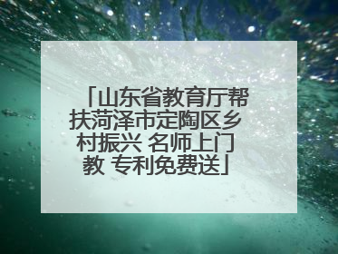 山东省教育厅帮扶菏泽市定陶区乡村振兴 名师上门教 专利免费送
