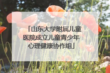 山东大学附属儿童医院成立儿童青少年心理健康协作组