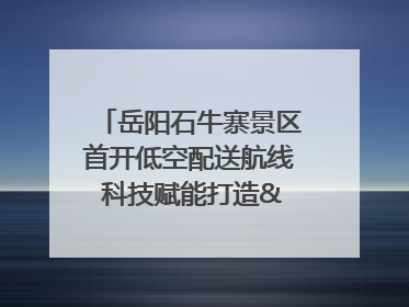 岳阳石牛寨景区首开低空配送航线 科技赋能打造"空中便利店"