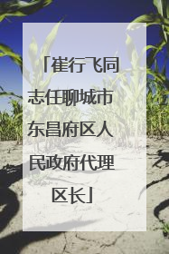 崔行飞同志任聊城市东昌府区人民政府代理区长