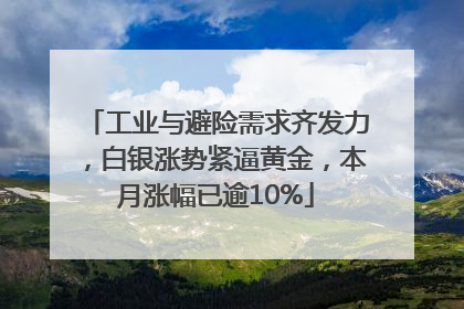 工业与避险需求齐发力，白银涨势紧逼黄金，本月涨幅已逾10%