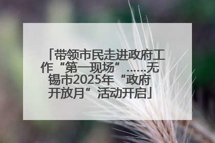 带领市民走进政府工作“第一现场”……无锡市2025年“政府开放月”活动开启