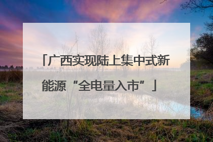 广西实现陆上集中式新能源“全电量入市”