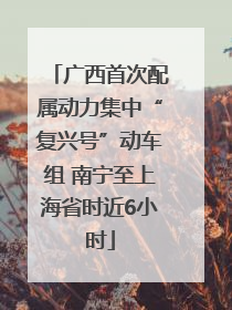 广西首次配属动力集中“复兴号”动车组 南宁至上海省时近6小时